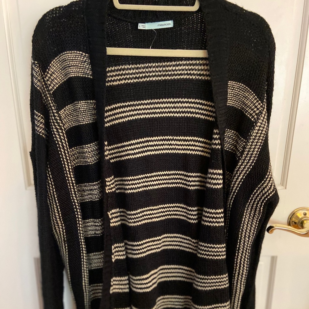 Never worn super cute knit cardigan with stripes